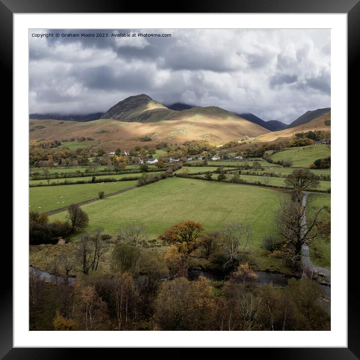 Buttermere village and Grasmoor Framed Mounted Print by Graham Moore
