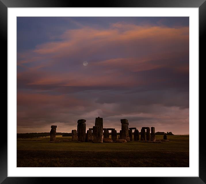 Stonehenge at dusk Framed Mounted Print by Graham Moore