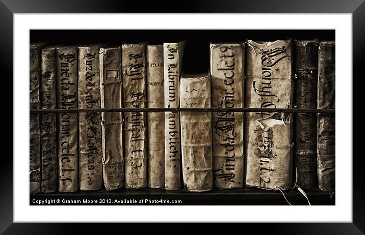 Ancient books Framed Mounted Print by Graham Moore