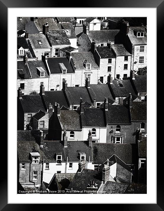 Terraced houses Framed Mounted Print by Graham Moore