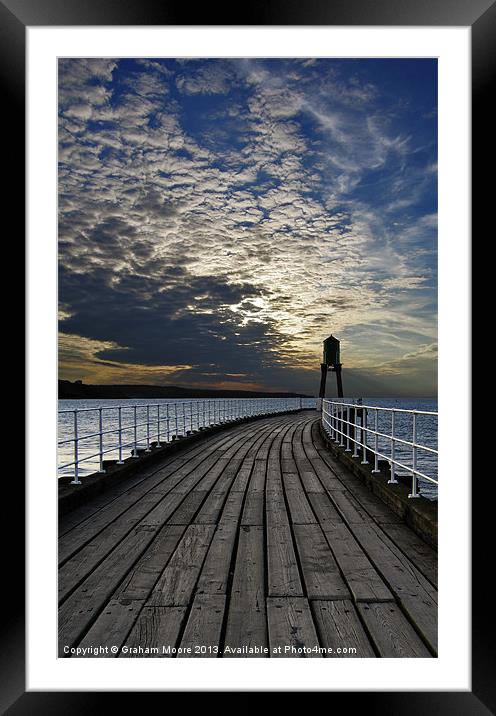 Whitby pier Framed Mounted Print by Graham Moore