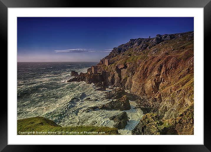 Botallack tin mine Framed Mounted Print by Graham Moore