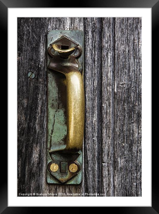 Rustic door handle Framed Mounted Print by Graham Moore