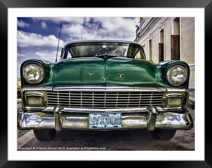 Old green Chevy Framed Mounted Print by Graham Moore