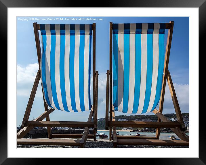 Deckchairs Framed Mounted Print by Graham Moore