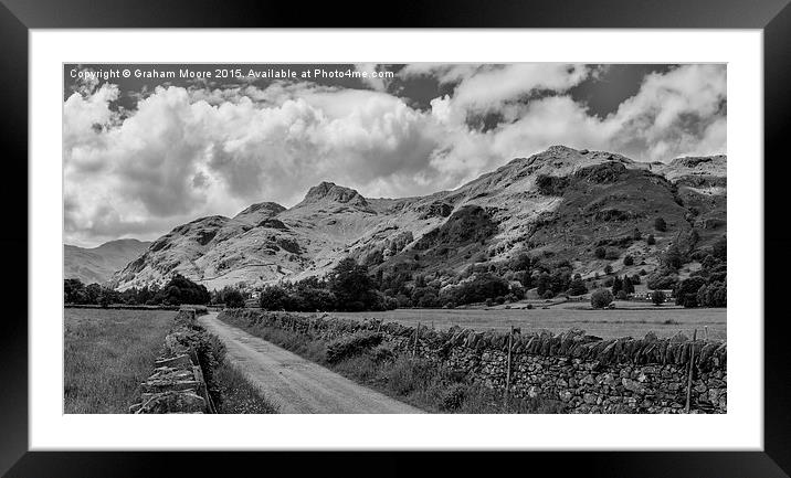 Langdale Pikes from Green Lane Framed Mounted Print by Graham Moore
