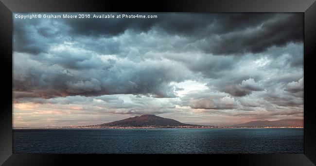 Mount Vesuvius sunset Framed Print by Graham Moore