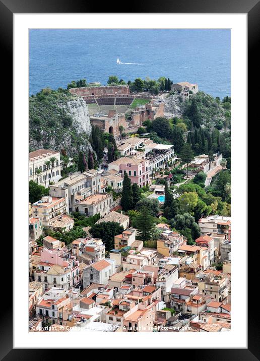 Taormina Sicily town Framed Mounted Print by Graham Moore