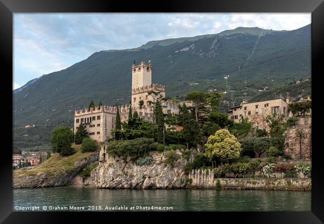 Castello Scaligero at Malcesine Framed Print by Graham Moore