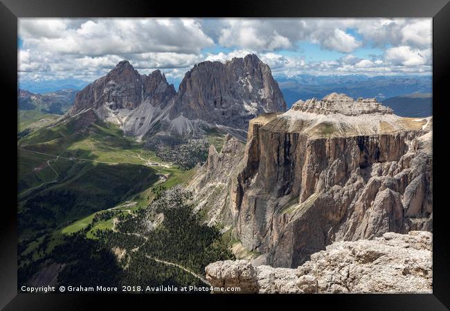 Sella Towers Framed Print by Graham Moore