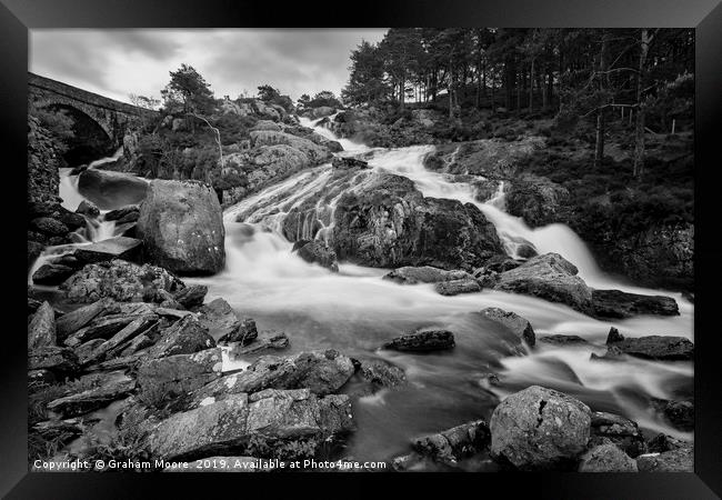 Afon Ogwen falls  Framed Print by Graham Moore