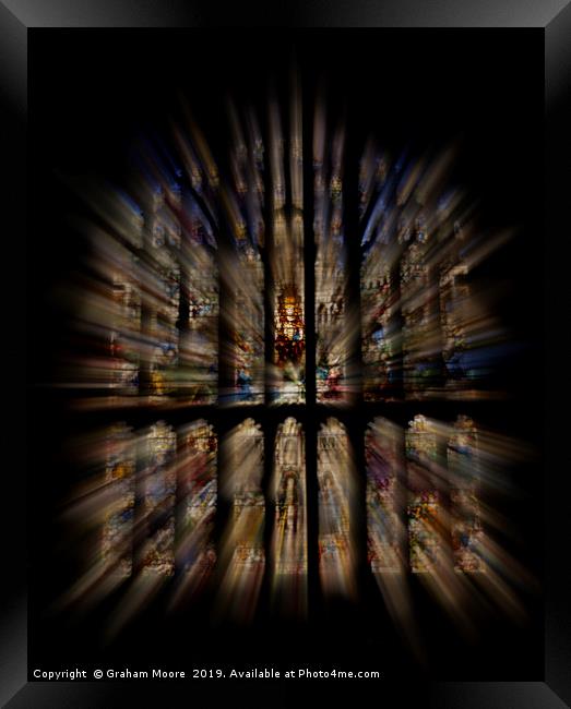 Stained glass window Framed Print by Graham Moore