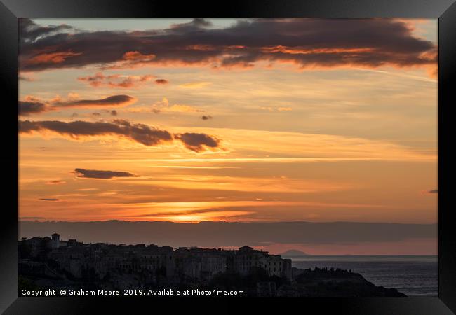 Tropea sunset Framed Print by Graham Moore