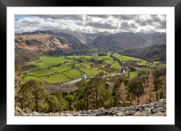 Borrowdale from Castle Crag scree Framed Mounted Print by Graham Moore