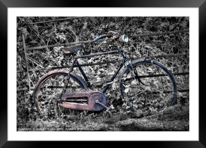 Old Bike Framed Mounted Print by Graham Moore