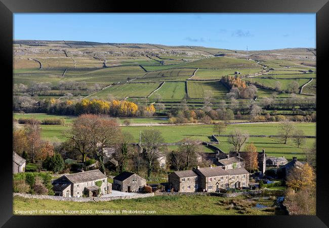Kilnsey village in Wharfedale North Yorkshire Framed Print by Graham Moore