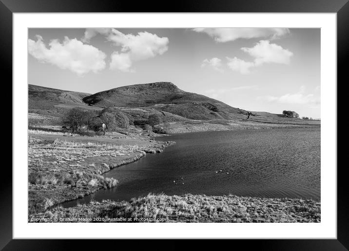 Embsay reservoir and Embsay Crag Framed Mounted Print by Graham Moore