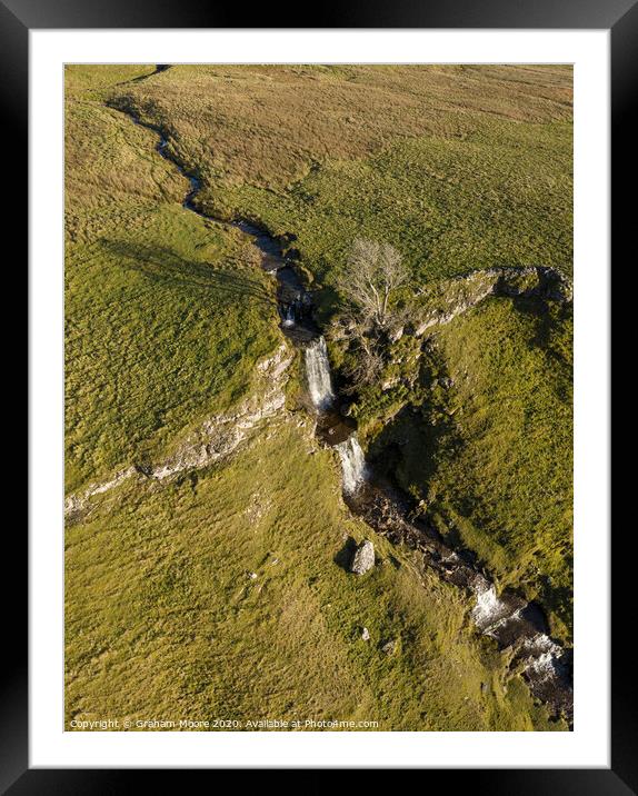 Cray Falls Wharfedale North Yorkshire from above Framed Mounted Print by Graham Moore