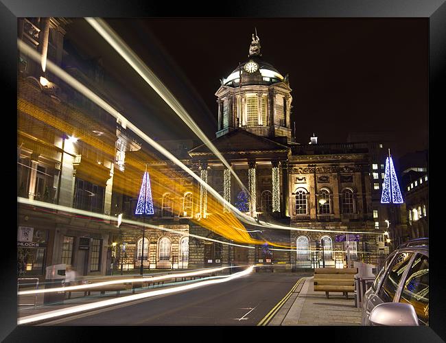Liverpool Town Hall light trails Framed Print by Paul Farrell Photography