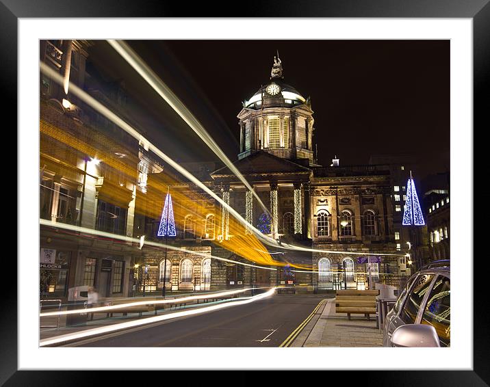 Liverpool Town Hall light trails Framed Mounted Print by Paul Farrell Photography