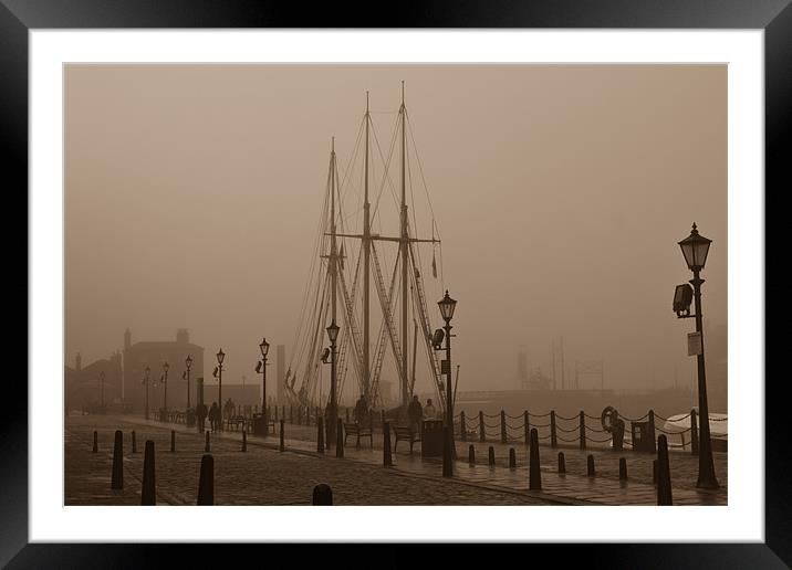 Foggy Canning Dock in Liverpool Framed Mounted Print by Paul Farrell Photography