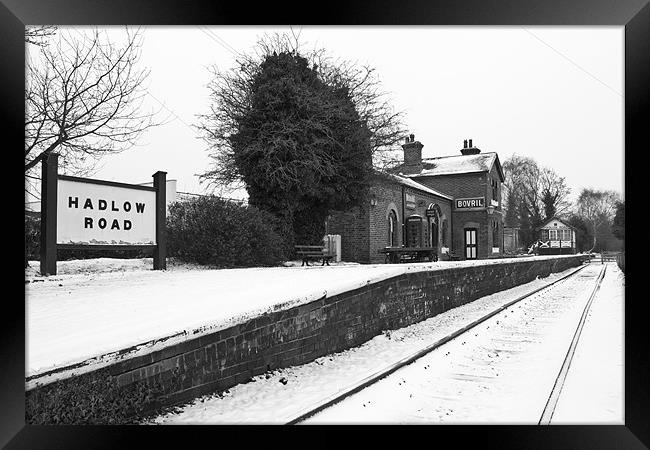 Snowy Hadlow Road railway station Framed Print by Paul Farrell Photography