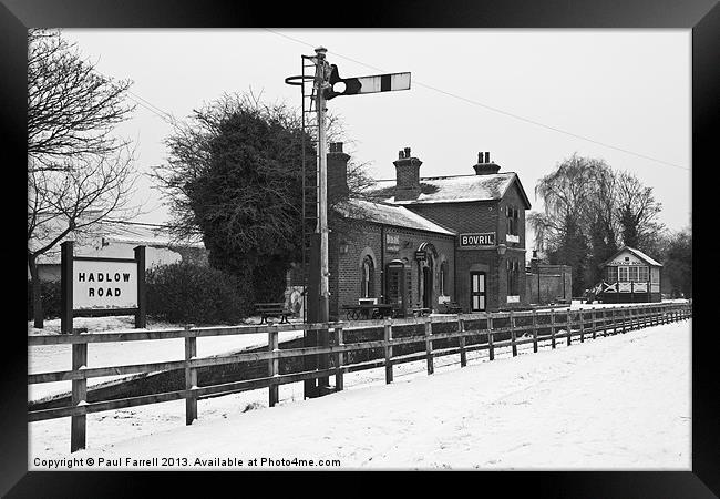 Snowy Hadlow Road railway station Framed Print by Paul Farrell Photography