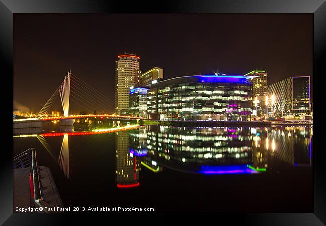 Salford Quays at night Framed Print by Paul Farrell Photography