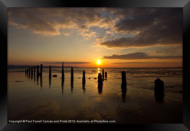 Caldy beach sunset Framed Print by Paul Farrell Photography