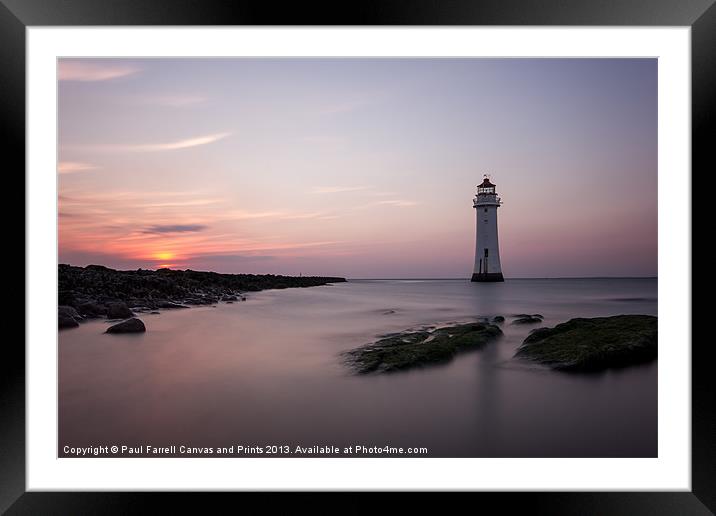 New Brighton long sunset Framed Mounted Print by Paul Farrell Photography