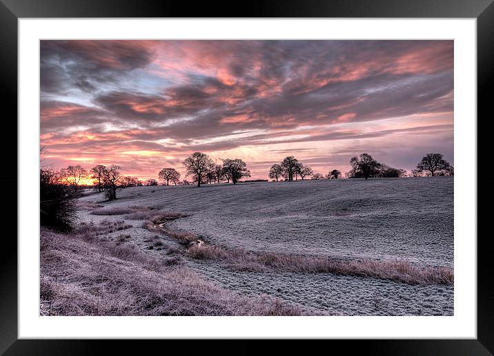 HDR winter sunrise Framed Mounted Print by Paul Farrell Photography