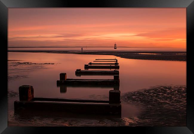 Crosby beach sunset Framed Print by Paul Farrell Photography