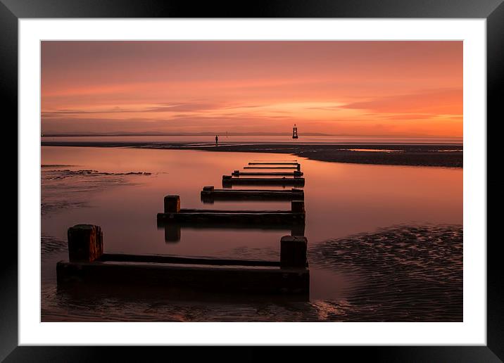 Crosby beach sunset Framed Mounted Print by Paul Farrell Photography