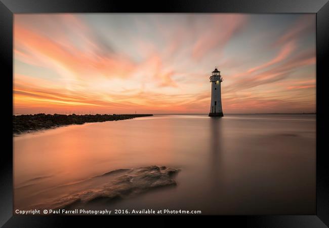 Red skies at New Brighton Framed Print by Paul Farrell Photography