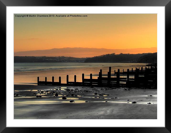 Amroth Dusk Framed Mounted Print by Martin Chambers