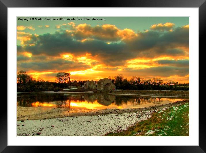 Sunset Over Tidal Mill Framed Mounted Print by Martin Chambers