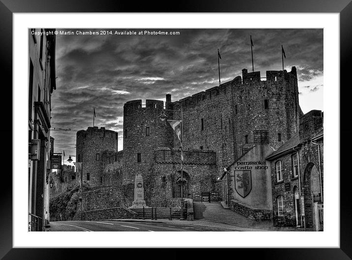 Pembroke Castle at Dusk Framed Mounted Print by Martin Chambers