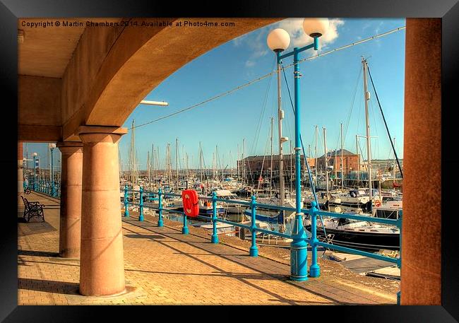 Nelson Quay Milford Haven Marina Framed Print by Martin Chambers