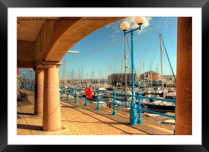 Nelson Quay Milford Haven Marina Framed Mounted Print by Martin Chambers