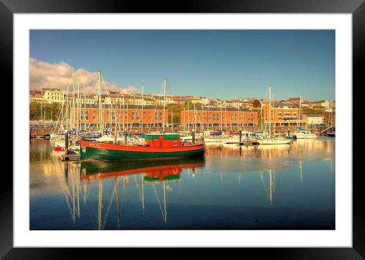 Milford Haven Marina Framed Mounted Print by Martin Chambers