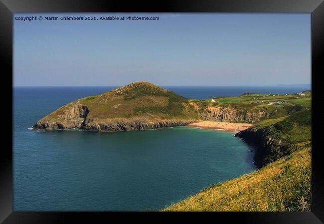 Mwnt Beach and Headland, Ceredigion  Framed Print by Martin Chambers