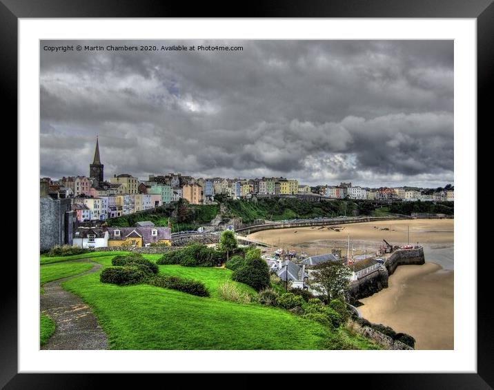 Grey Skies over Tenby Framed Mounted Print by Martin Chambers