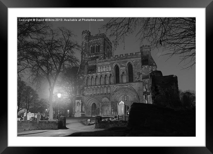 Dunstable Priory, Bedfordshire at Night Framed Mounted Print by David Wilkins
