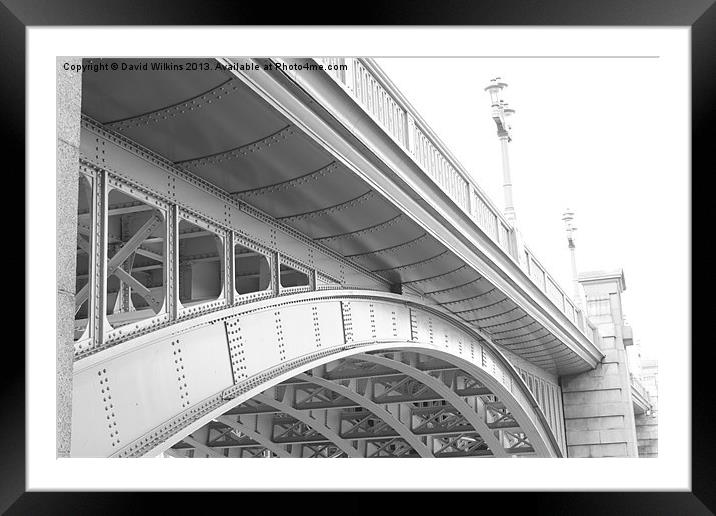 The lines of Southwark Bridge Framed Mounted Print by David Wilkins