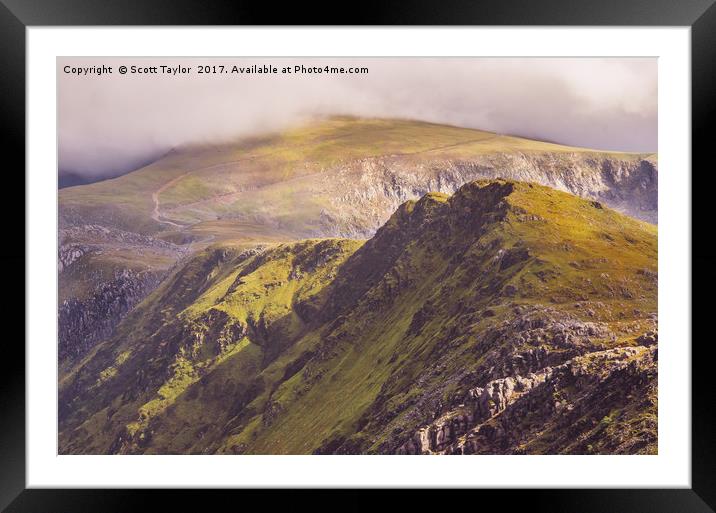 The Shroud of Snowdon Framed Mounted Print by Scott Taylor