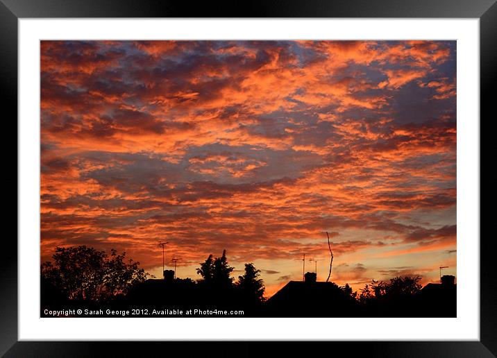 Red Sky at Night... Framed Mounted Print by Sarah George