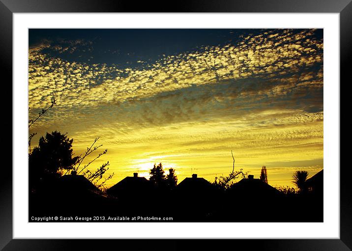 Rooftop Sunset Framed Mounted Print by Sarah George