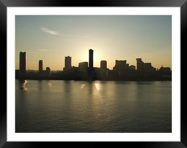 Liverpool at dawn Framed Mounted Print by TERENCE O'NEILL