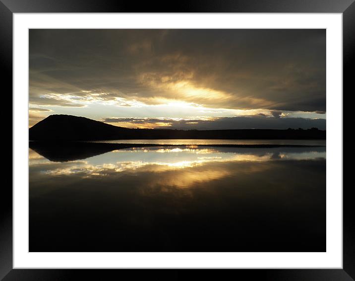 Sunset Lake Framed Mounted Print by Brandon Michell
