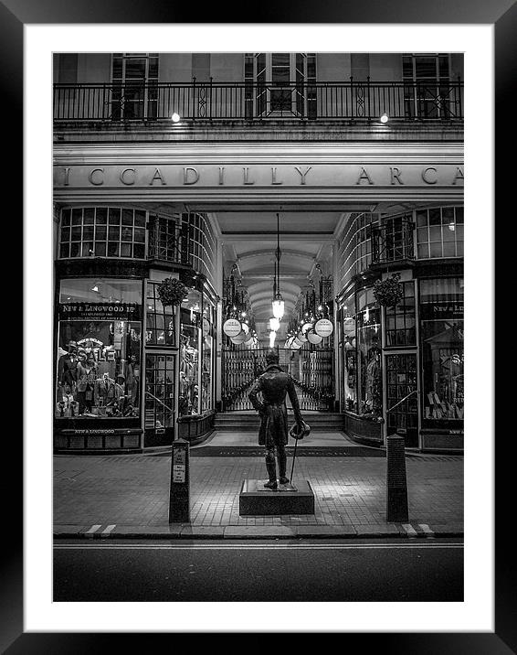 Piccadilly Arcade at night Framed Mounted Print by Robin East